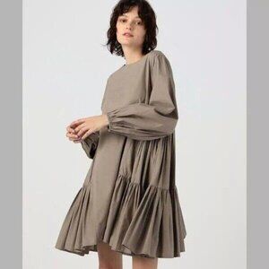 Merlette Byward Mini Dress Boat Neck Cotton Voil Resort Babydoll Solid XS 275014